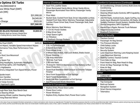 Used 2019 Kia Optima SX w/ SX Limited (Black) Package FWD image 2