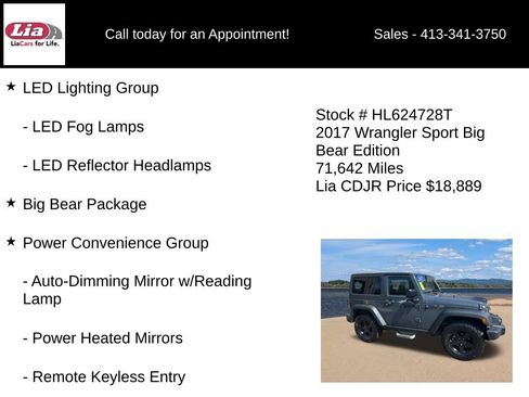 Certified 2017 Jeep Wrangler Sport AWD/4WD image 26