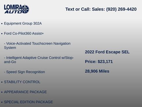 Used 2022 Ford Escape SEL w/ Equipment Group 302A AWD/4WD image 6