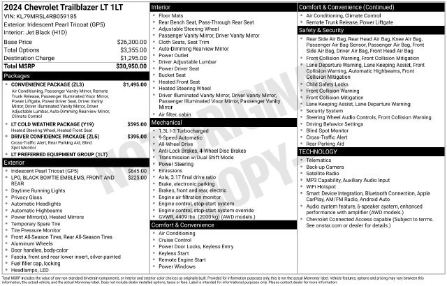 Certified 2024 Chevrolet TrailBlazer LT w/ Convenience Package AWD/4WD image 6