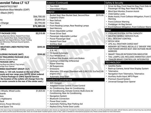 New 2026 Chevrolet Tahoe LT w/ Comfort Package image 11