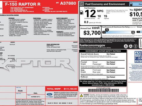 Used 2023 Ford F150 Raptor w/ Equipment Group 802A Raptor R image 51