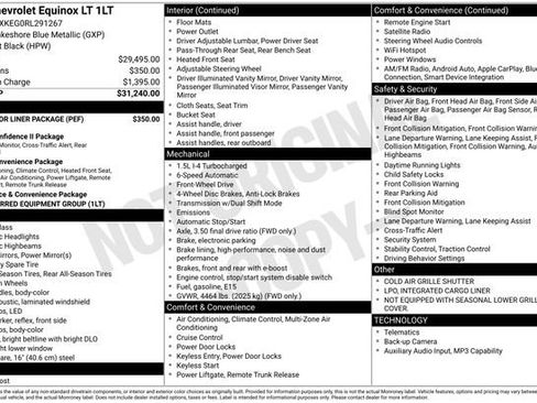 Certified 2024 Chevrolet Equinox LT w/ LPO, Floor Liner Package FWD image 24