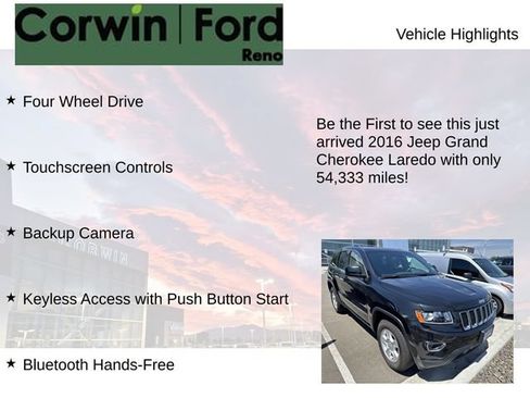 Used 2016 Jeep Grand Cherokee Laredo w/ Quick Order Package 23E AWD/4WD image 4