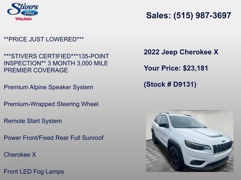 Used 2022 Jeep Cherokee Latitude w/ Sun & Sound Group AWD/4WD image 12