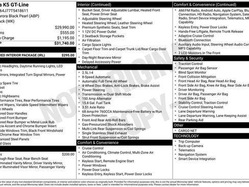 New 2026 Kia K5 GT-Line w/ GT-Line Red Interior Package image 32