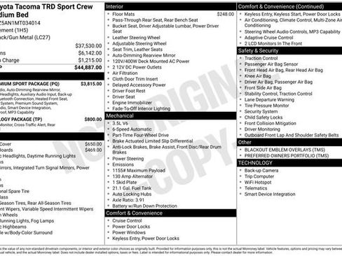 Used 2021 Toyota Tacoma TRD Sport w/ TRD Premium Sport Package image 6