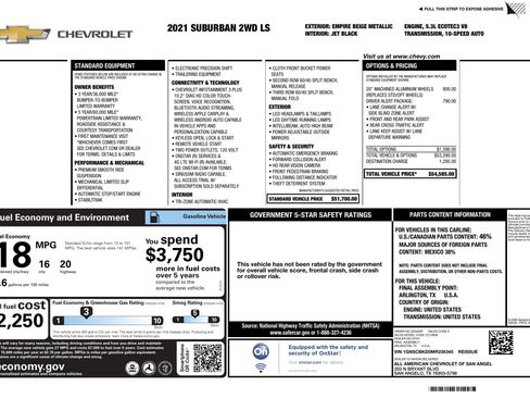 Used 2021 Chevrolet Suburban LS w/ Driver Alert Package image 3