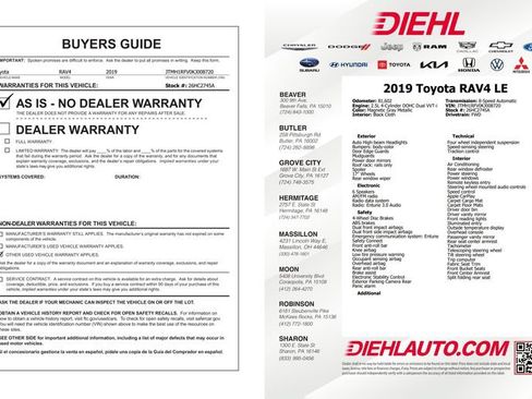 Used 2019 Toyota RAV4 LE w/ Carpet Mat Package FWD image 34