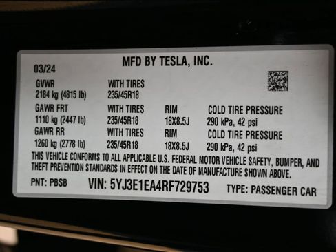 Used 2024 Tesla Model 3 Standard Range image 46
