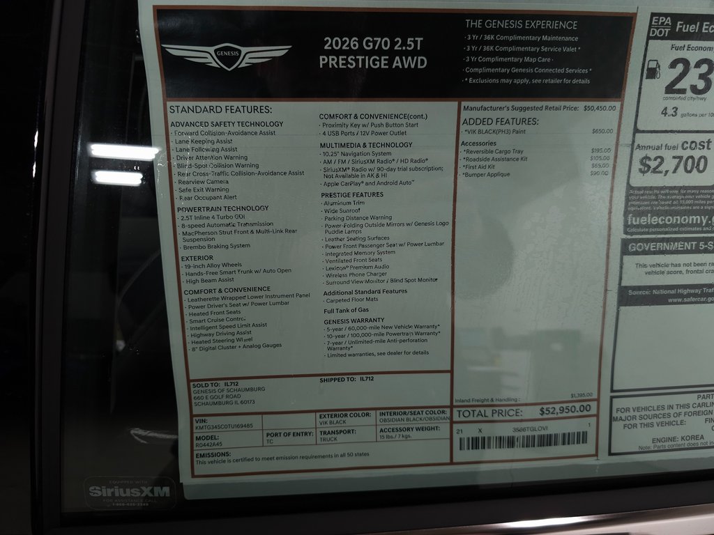 Used 2026 Genesis G70 2.5T Prestige AWD/4WD image 26