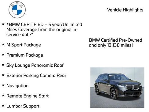 Certified 2025 BMW X3 xDrive30i AWD/4WD image 11