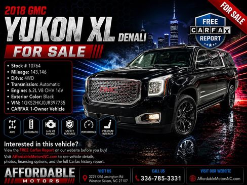 Used 2018 GMC Yukon XL Denali w/ Denali Ultimate Package AWD/4WD image 1