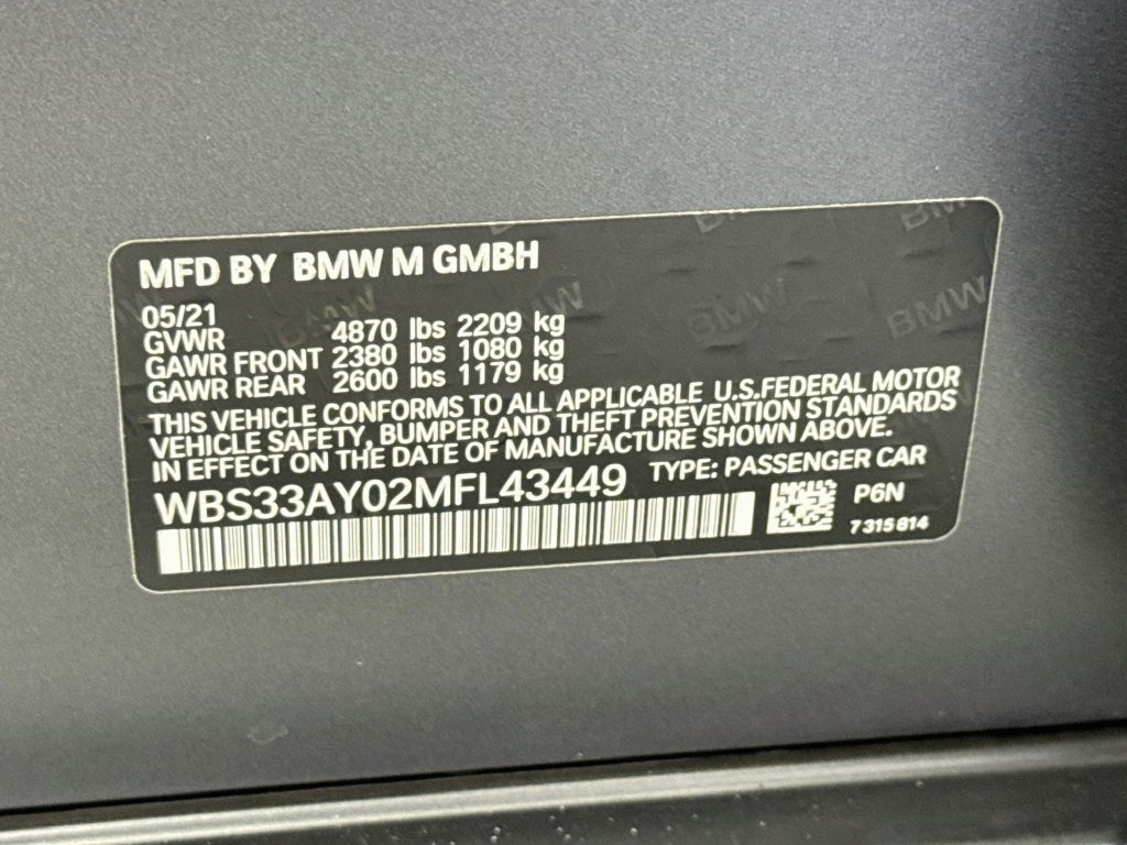 Used 2021 BMW M3 Competition w/ Executive Package RWD image 33