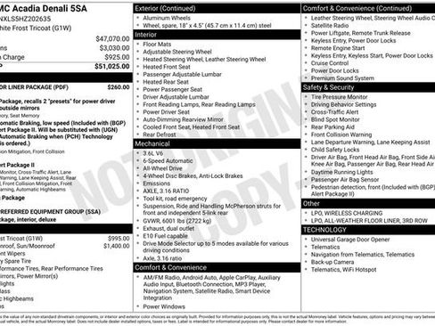 Used 2017 GMC Acadia Denali w/ LPO, Floor Liner Package image 2