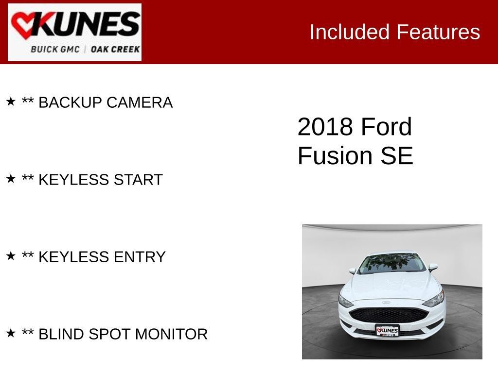 Used 2018 Ford Fusion SE w/ Fusion SE Technology Package FWD image 2