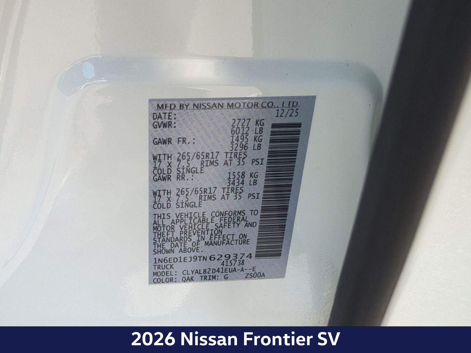 Used 2026 Nissan Frontier SV RWD image 24