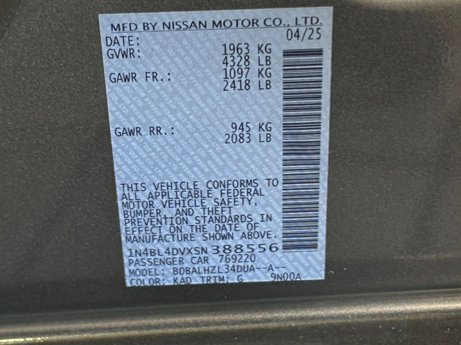Used 2025 Nissan Altima 2.5 SV FWD image 28