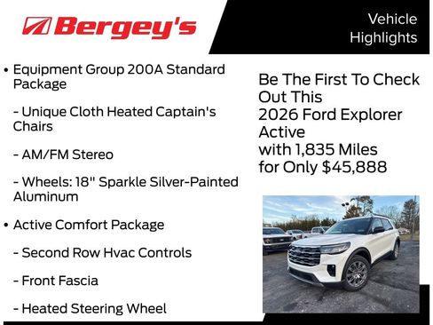 New 2026 Ford Explorer Active w/ Active Comfort Package AWD/4WD image 5