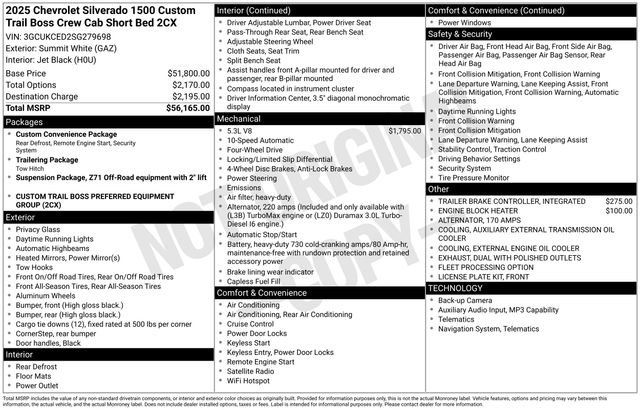 Used 2025 Chevrolet Silverado 1500 Custom Trail Boss AWD/4WD image 20