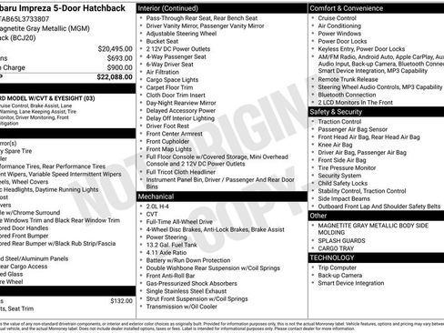 Used 2020 Subaru Impreza 2.0i image 2