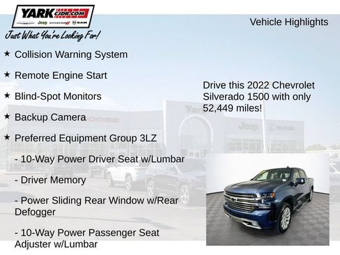 Used 2022 Chevrolet Silverado 1500 High Country w/ Technology Package AWD/4WD image 8