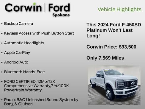 Certified 2024 Ford F450 Platinum w/ Camper Package image 13