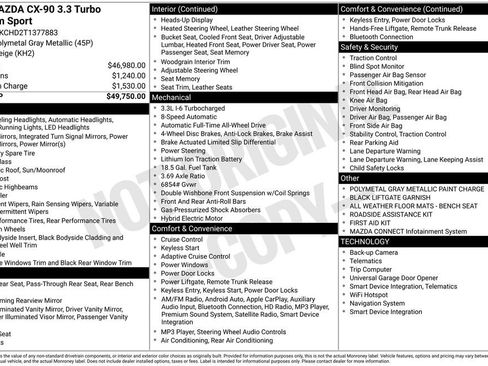 New 2026 MAZDA CX-90 3.3 Turbo w/ Premium Sport Pkg AWD/4WD image 40
