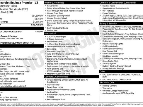 Used 2024 Chevrolet Equinox Premier w/ LPO, Floor Liner Package FWD image 2