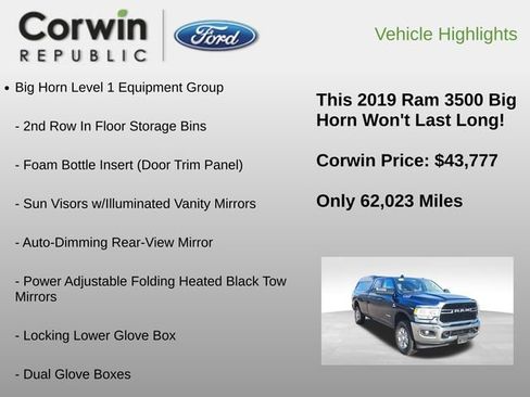 Used 2019 RAM 3500 Big Horn image 6