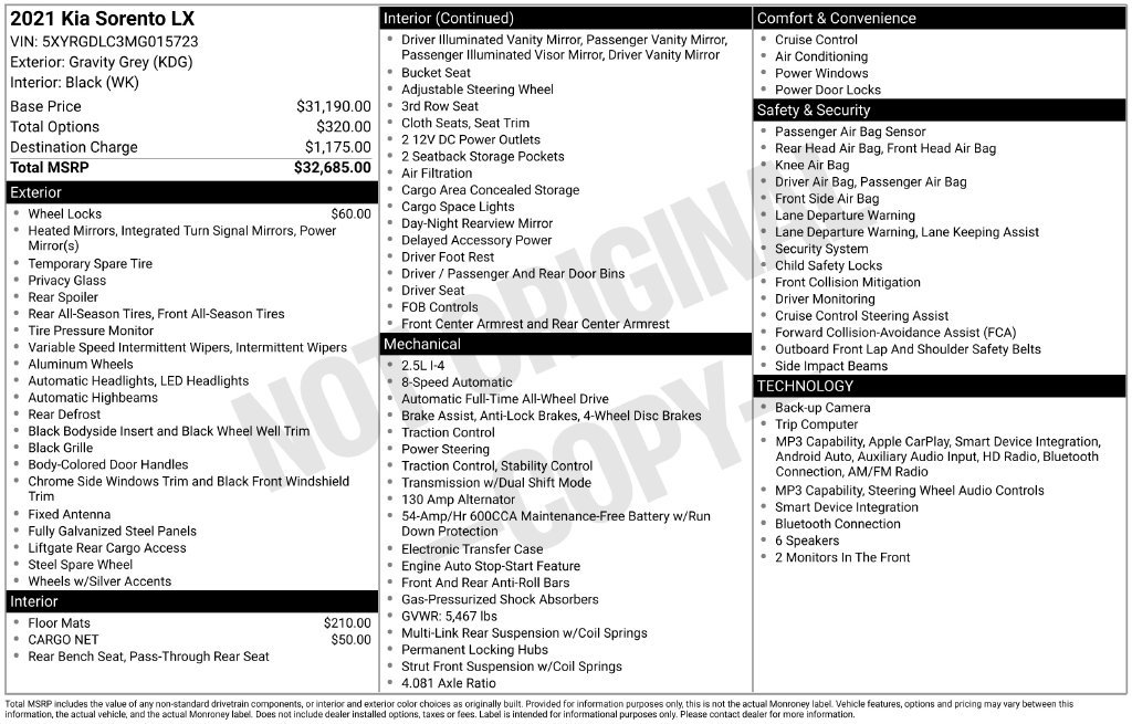 Certified 2021 Kia Sorento LX AWD/4WD image 4