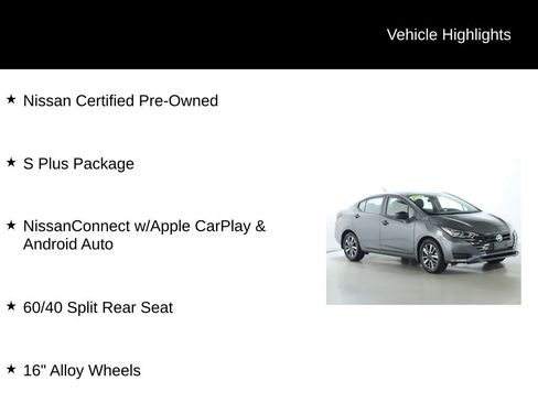 Certified 2024 Nissan Versa S w/ S Plus Package image 4
