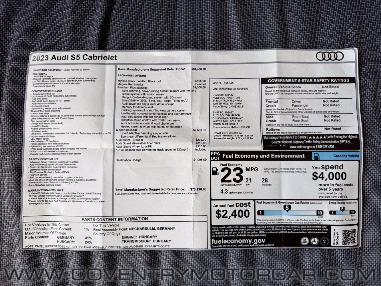 Used 2023 Audi S5 Premium Plus AWD/4WD image 20
