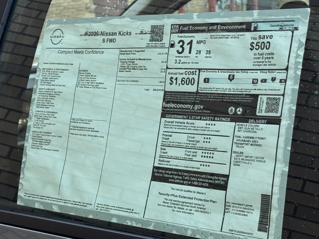Used 2026 Nissan Kicks S w/ Charging Package FWD image 15