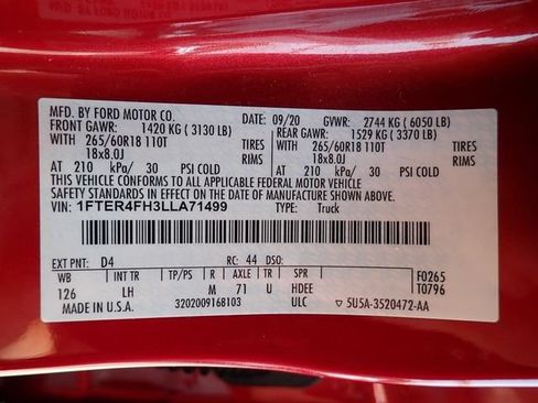 Used 2020 Ford Ranger XLT w/ Equipment Group 302A Luxury AWD/4WD image 18