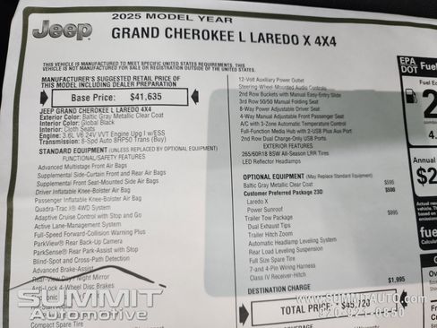 New 2025 Jeep Grand Cherokee L Laredo w/ Trailer Tow Package image 36