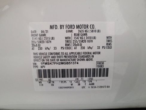 Used 2021 Ford Explorer Limited w/ Equipment Group 301A RWD image 33