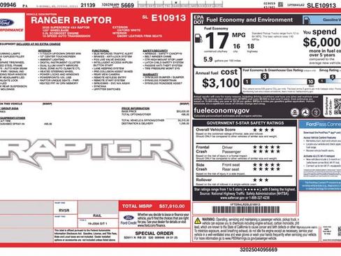 Used 2025 Ford Ranger Raptor AWD/4WD image 49