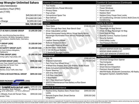 Used 2021 Jeep Wrangler Unlimited Sahara w/ Uconnect 4C Nav & Sound Group image 40