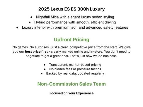 Used 2025 Lexus ES 300h w/ Accessory Package (Z1) FWD image 3