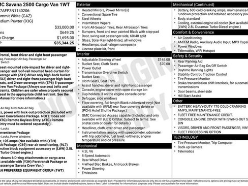 Used 2022 GMC Savana 2500 RWD image 16