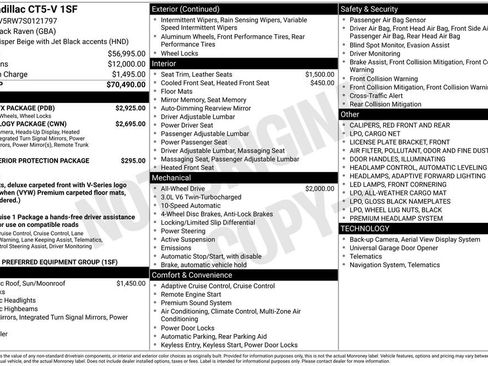 Used 2025 Cadillac CT5 V w/ LPO, ONYX Package AWD/4WD image 7