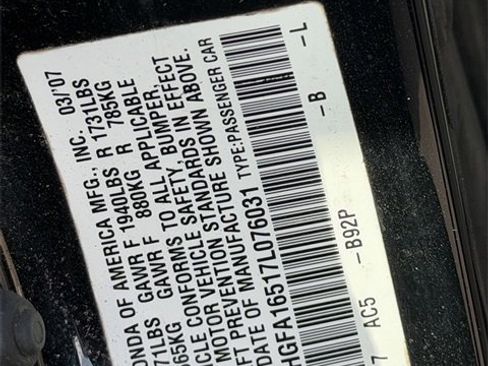 Used 2007 Honda Civic LX image 10