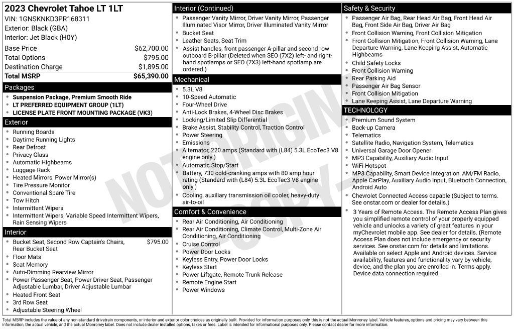 Used 2023 Chevrolet Tahoe LT AWD/4WD image 5