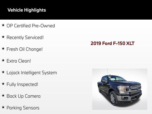 Used 2019 Ford F150 XLT w/ Equipment Group 302A Luxury AWD/4WD image 2