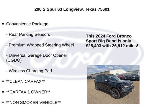 Used 2024 Ford Bronco Sport Big Bend w/ Convenience Package image 10
