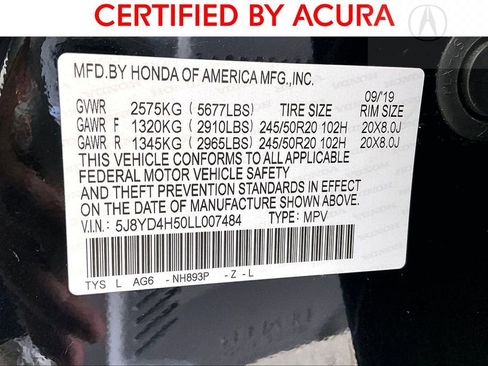 Certified 2020 Acura MDX SH-AWD w/ Technology Package image 42