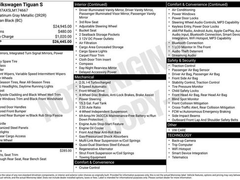 Certified 2020 Volkswagen Tiguan S image 44