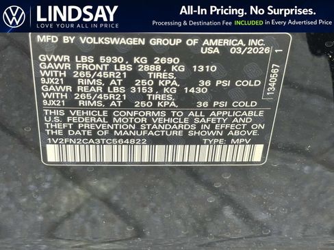 New 2026 Volkswagen Atlas SEL Premium R-Line AWD/4WD image 23
