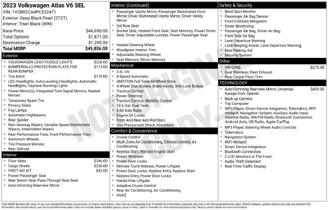 Certified 2023 Volkswagen Atlas SEL AWD/4WD image 32